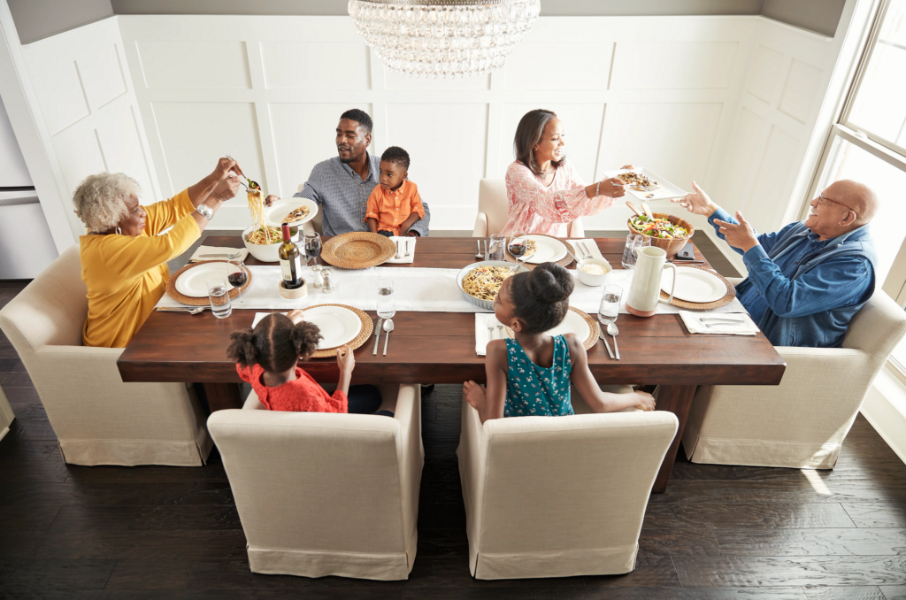 Family having breakfast at the dining table | Flemington Department Store